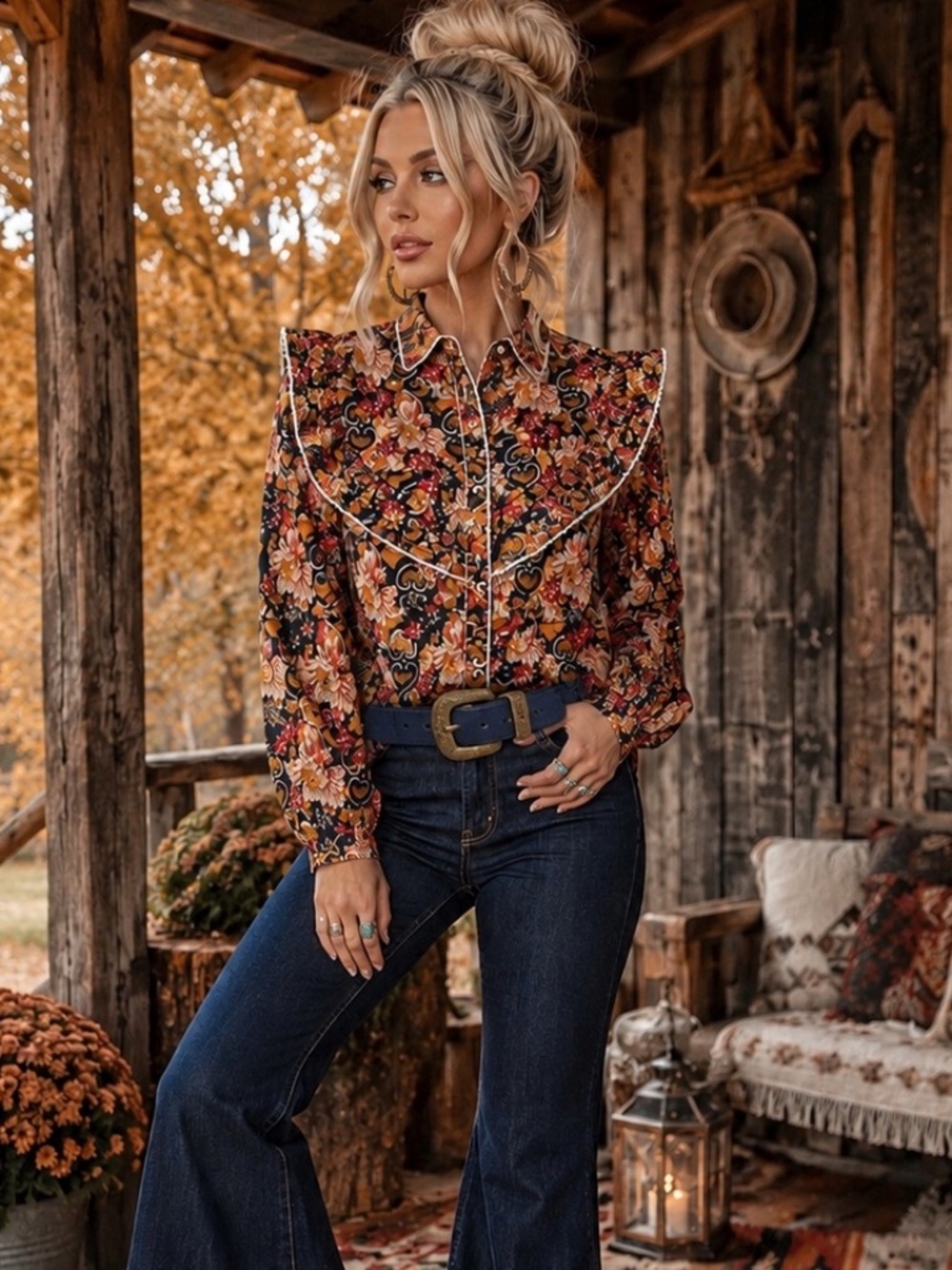 Sonmer Dorothy Blouse Navy Floral NWT Size M